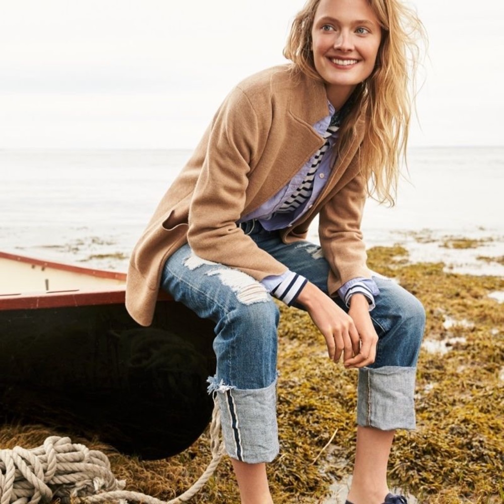 J Crew Sweater Blazer, Heather Khaki Color, Size L